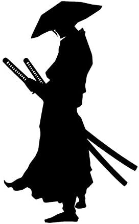 Wall Sticker in Japan Style-Japanese Warrior Samurai Katana-Vinyl Decal-Swords-Living Room Bar Club Restourant Wall Decor Decals-Custom Color-BG00-20-43d-11x18.4 in