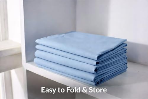 Image of Everyday Kids Fitted Crib Sheet, 100% Soft Breathable Microfiber Baby Sheet, Fits Standard Size Crib Mattress 28in x 52in, Light Blue Nursery Sheet