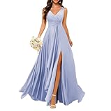 Vestidos de dama de honor de satén para mujer para boda, vestidos de cóctel con abertura, vestidos de fiesta, talla grande