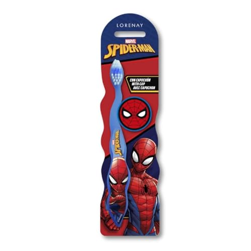 Marvel Spiderman Little Teeth Toothbrush for Kids with Soft Rounded Bristles, Comfortable Handle Grip and Protection Cap for Children Ages 3+