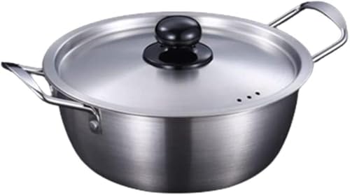 両手鍋 ステンレス鍋 ちょい鍋 鍋蓋付 IH対応 ガス対応 食器洗機対応 調理鍋 手入れ簡単 家庭用/業務用 キッチン用品 (22cm,シルバー)