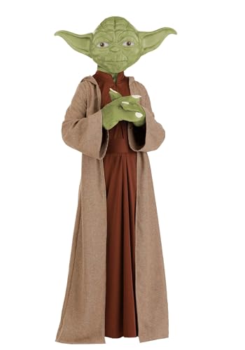 Deluxe Kid's Star Wars Yoda Costume with Mask - Child Jedi Master Outfit with Cowl & Gloves - Officially Licensed Large/X-Large
