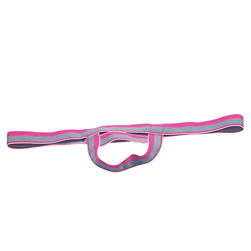 FFFG Fashion Men's Hollow Sexy Briefs Underwear Bikini Thongs Underpants Mens Design Underwear Hot Pink