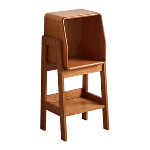 Estantería de esquina de madera con estante