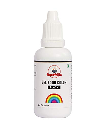 foodfrillz Black Food Gel Color, 20 ml Finest colour for Cake,Cookies,Ice Creams,Sweets