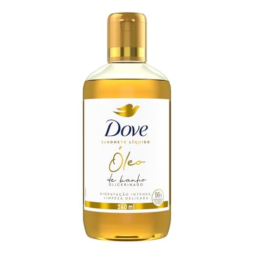 Dove Óleo de Banho Hidratação Intensa e Limpeza Delicada, Glicerinado com 96% Ingredientes de Origem Natural 240 ml