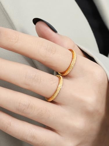 1pc Simple frosted ring -Fashion Jewelry Suitable For Daily Wear Christmas New Year Valentine's Day Holiday Gift2