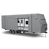 QZMVER Wohnwagen Schutzhülle, Wohnmobil Caravan Cover 4-lagig, Wetterfest und UV-beständig Abdeckung für Wohnanhänger mit verschiedenen Größen, Wohnwagen Abdeckplane (585 x 236 x 220 cm)