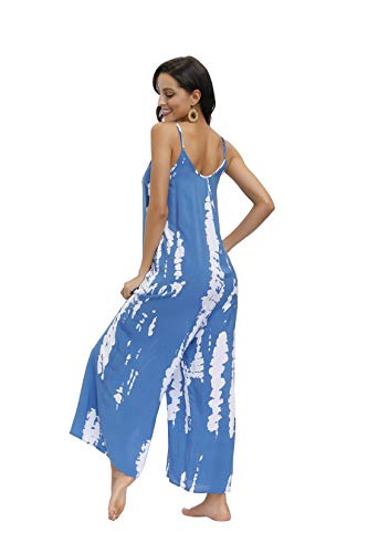 Image of BUENOS NINOS Women's V Neck Floral Maxi Dress Boho Printed Adjustable Spaghetti Strap Ethnic Beach Long Dress with Pockets