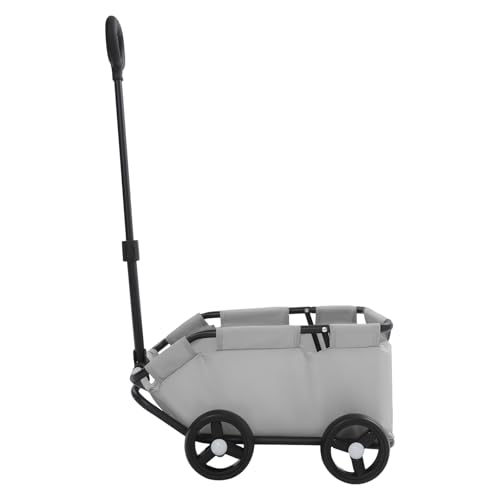 HarBin-Star - Mini Hundewagen für Haustiere, Hundebuggy Klappbar, Einkaufswagen mit Ausziehbarem Ziehgriff Im Freien, für Hunde & Katzen bis 10 kg (Grau)