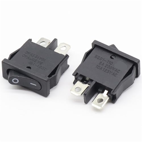 Interrupteur à bascule noir KCD1-110 6A 250V lot de 10