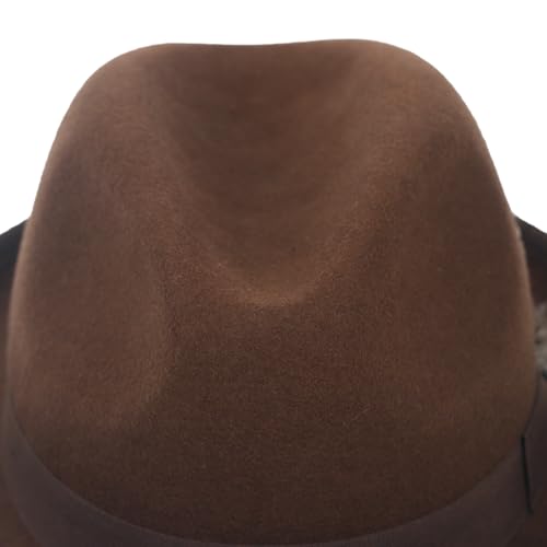 Image of FORBUSITE Wool Felt Wide Brim Fedora Hats for Women Men