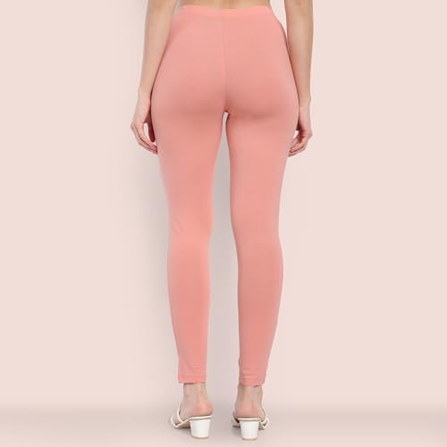 Image of ONE SKY Women Full Length Leggings | Cotton Modal Spandex Blend | High Waist Stretchable & Bio-Washed Fabric | Colour-Lock Technology | Comfortable Leggings for Women