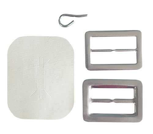Maxant Button BK-100 Rectangle Buckle Cover Kit, 1.5", Silver