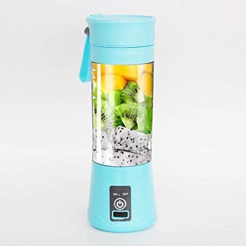 Licuadora portátil, mezclador personal de frutas recargable con USB, mini licuadora para batidos, azul 8