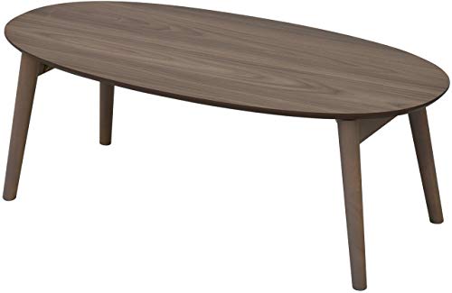 ワイエムワールド 折りたたみ テーブル 幅90cm オーバル アーバイン ブラウン 34-148