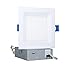 mw Lighting 4 Inch Canless 5 CCT Ultra-Slim Square Baffle LED Downlight with Junction Box, 2700/3000/3500/4000/5000K, Dimmable, 10W, 650LM, Energy Star (1 PK)