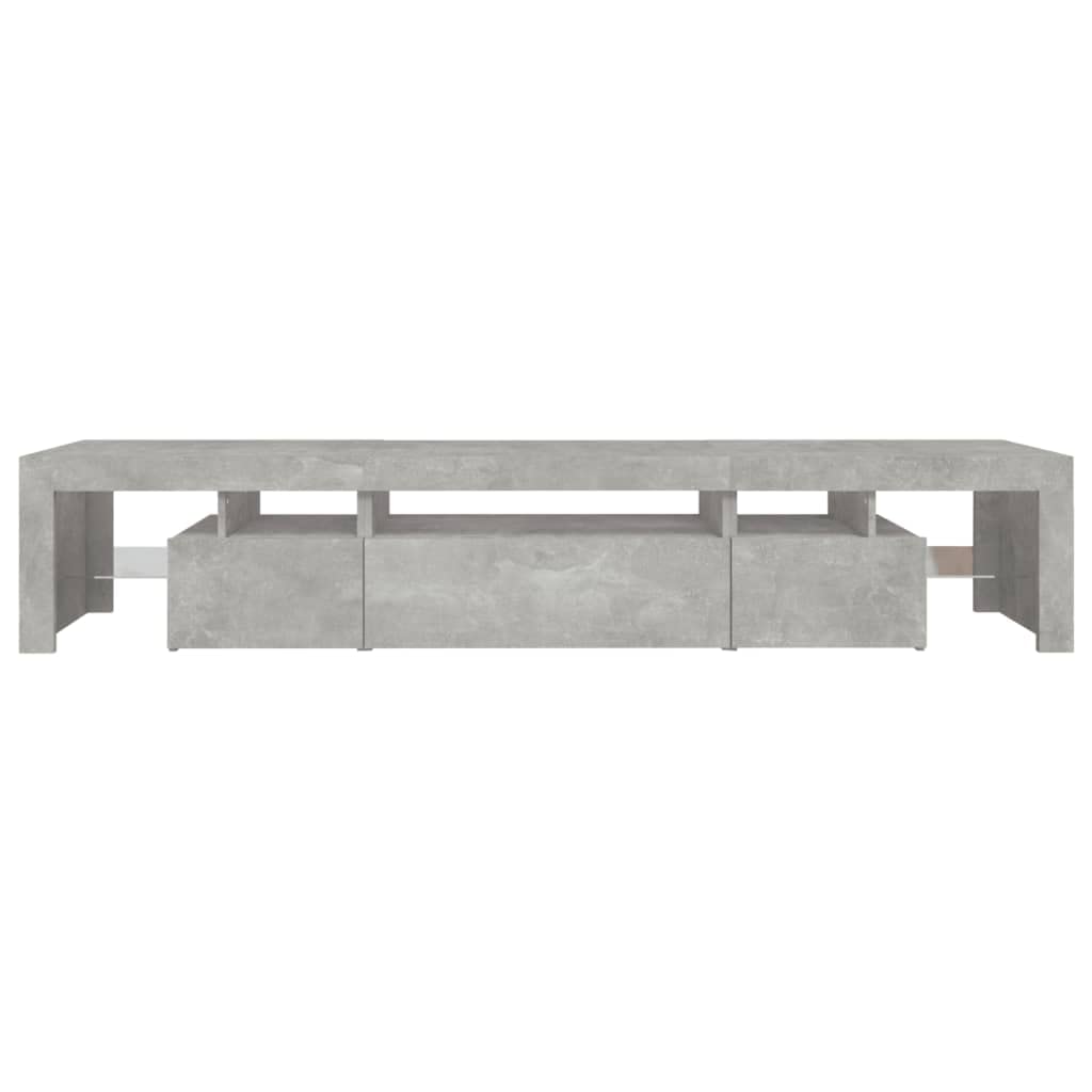 vidaXL Mobile Porta TV con Luci LED Grigio Cemento 215x36,5x40 cm