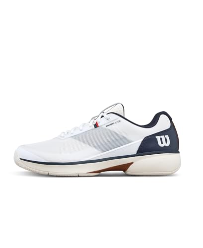 Zapatillas de tenis Wilson Rush Lite 5 para hombre en blanco y azul marino talla 49 1/3