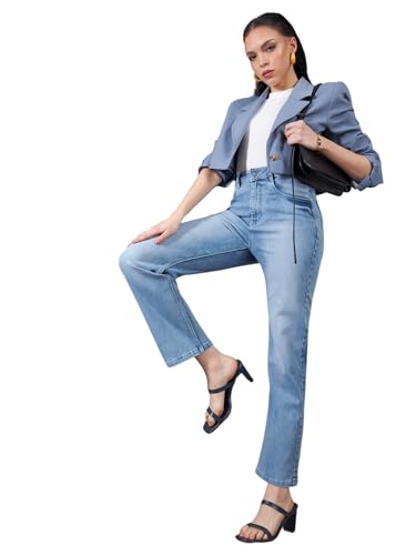 Jean extensible femme taille haute Dolce Crudo en longueur normale au tomber impeccable