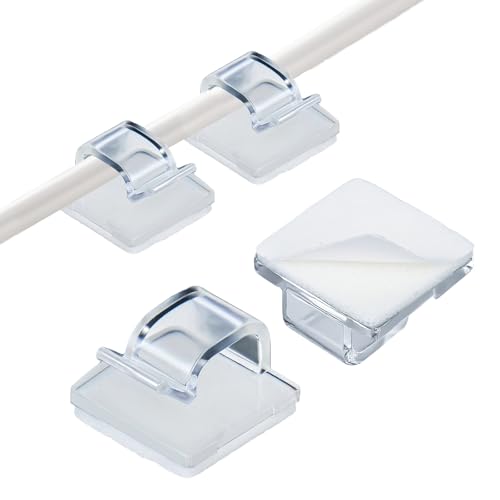 BOXOB 100pcs Mini Light Clips, Plastic LED String Lights Clips Transparent Nail-Free Rope Lighting Hangers Tool for Wire Cable Hooks Indoor Outdoor Christmas Fairy Lighting Decoration