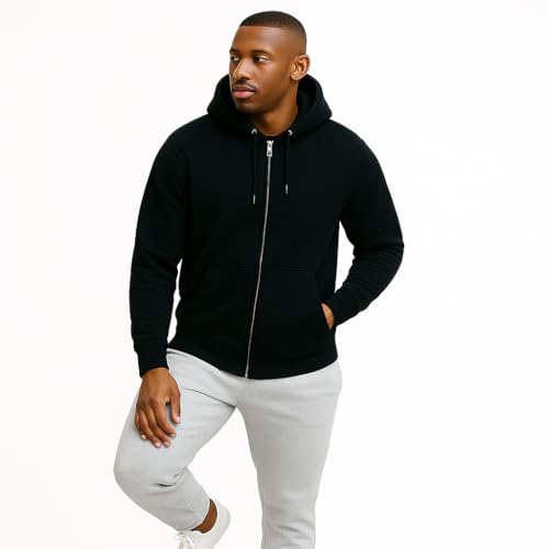 Conjunto Moletom Masculino com Zíper e Capuz Blusa E Calça Jogger (BR, Alfa, G, Regular, Regular, Bege)