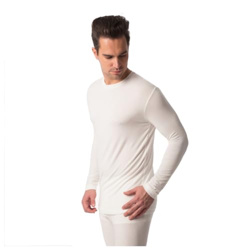 Camiseta térmica manga larga hombre marfil ropa interior invierno