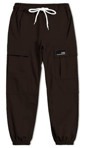 Image of Cromoncent Girls&Womens Cargo Pants Elastic Waist Lightweight Outdoor Jogger Pants, 6 Years - XX-Large