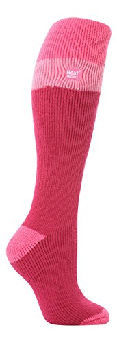 HEAT HOLDERS women's No1 Thermal Socks Long Ski Rasberry/light pink 5-9 Us
