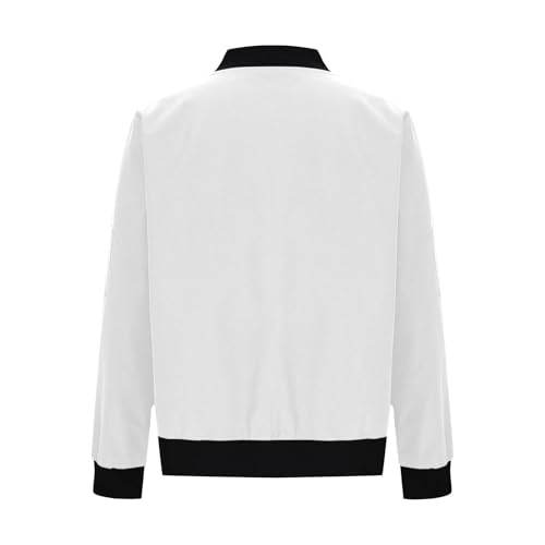 Women's Bomber Jacket Zip Up Lightweight Varsity Coat Casual Long Sleeve Windbreak Outerwear Fall Fashion Clothes4