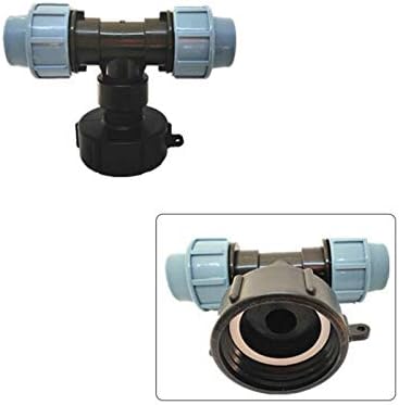 IBC Tank Thread Connector POWERTOOL IBC Tank Adapter S60X6 to Mdpe Water Pipe Fittings for IBC Water Tanks (Three-Way Outlet 25mm)
