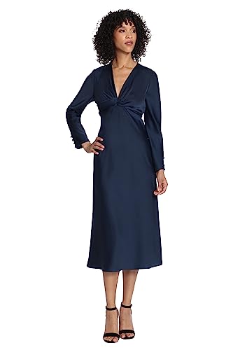 Maggy London Women's Twist V-Neck Bias Skirt Midi
