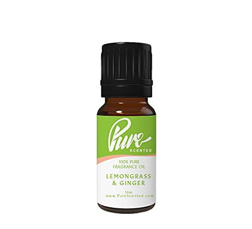 Lemongrass & Ginger Fragrance Oil - 10ml Suitable for Candles, Wax Melts, Cosmetics, Diffusers, Soaps (Lemongrass & Ginger)