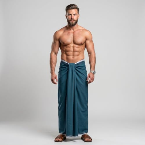 Image of Men's Cotton Lungi | Soft Breathable Wrap Around Lungi | Comfortable Daily & Home Wear for Men