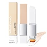 Color Changing Foundation Stick mit Pinsel, Farbwechselnde Grundierung, 2 in 1 Primer Makeup, Lange Haltbarkeit, Concealer Foundation für Reife Haut, Natürlicher Glow & Ebenmäßiger Teint(Ivory)