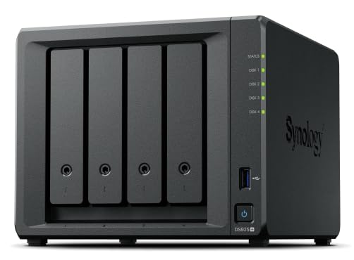 DiskStation DS925+ NAS (AMD Ryzen V1500B, 32TB (4x8TB), 500GB x 2 Nvme Read-Write Cache SSD) – Network Attached Storage (4 Bay)