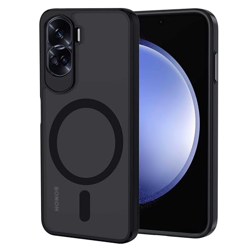 XTCASE Funda Magnética para Honor 90 Lite, Cáscara Translúcido Mate Protección contra caídas de Grado Militar, A Prueba de Golpes y Resistente a arañazos Protectora, Negro
