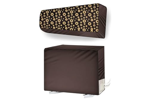 Image of Split AC Cover for 1.5 Ton Indoor & Outdoor Unit | Waterproof & Dustproof Protection | UV Resistant | Durable PVC Material | Weatherproof Outdoor Cover | Easy Installation
