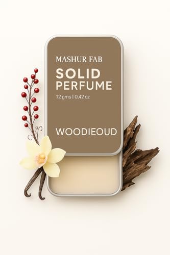 Image of Plant-Based Solid Perfume - Alcohol-Free Oud & Nomade - Non-Oily, Powerful Natural Scent for All Genders (WOODIEOUD)
