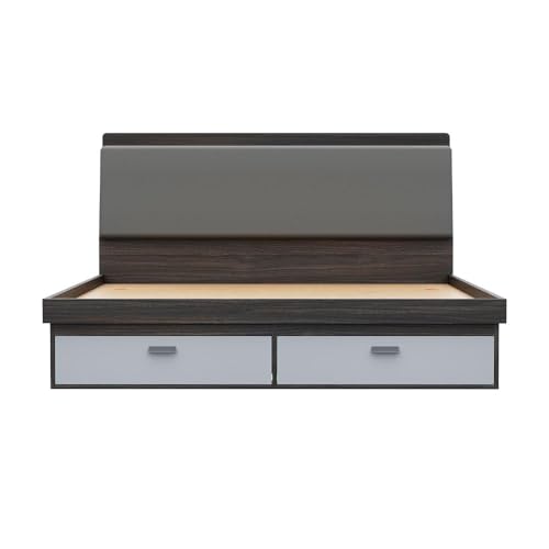 Image of Wakefit Bed | 3 Yr Warranty | King Size Bed, Comes with Storage Box, Foam-Cushioned Upholstery Headboard with Charging Slot, Headboard Storage & Drawer Storage, Density: 680-750 kg /m (Atlas78x72-WM)