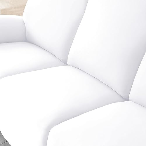 Funda elástica para sillón reclinable 4 plazas protector de sofá blanco 5