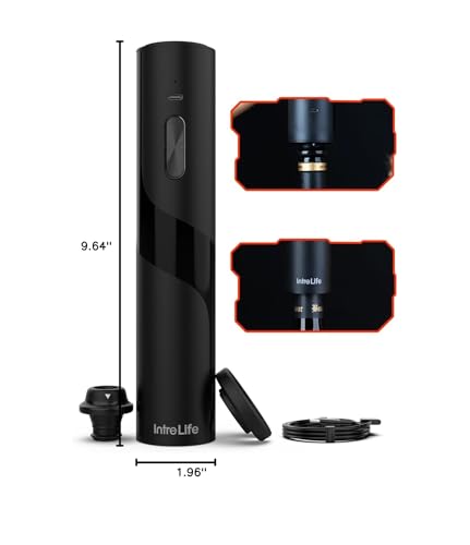 Intrelife KPS-372301A 2 In 1 Electric Wine Opener Set,Rechargeable Wine Bottle Openers thumb #6