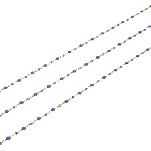 Image of Colorful Beaded Eyeglass Chains for Women - Sunglasses, Spectacle, and Reading Glasses Neck Cord Strap Holder (Beads Chain -Dark Blue)