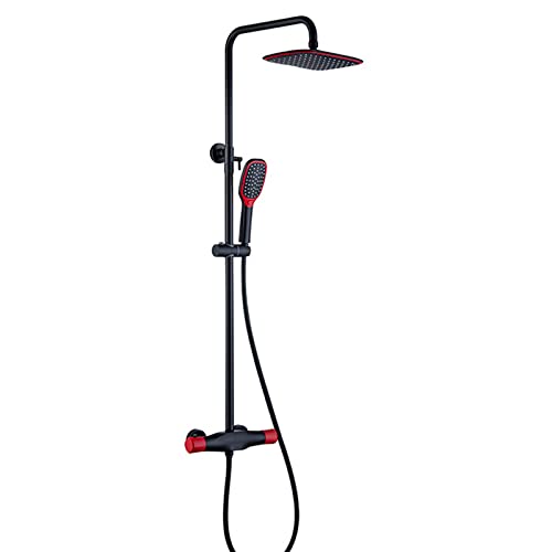 Pommeau de douche à effet pluie réglable avec mitigeur thermostatique de bain