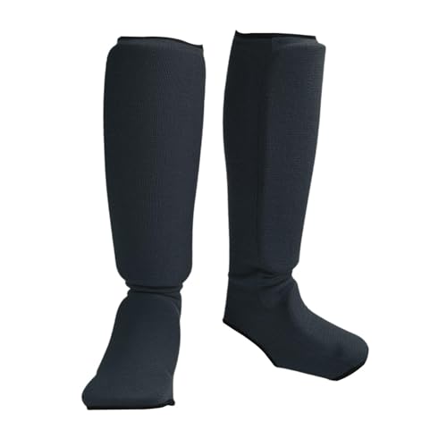 YIJU Muay Thai Shin Guards Leg Guards Training Gear Practical Shin Protectors, Shin Instep Pads for Grappling Boxing Sparring MMA, S