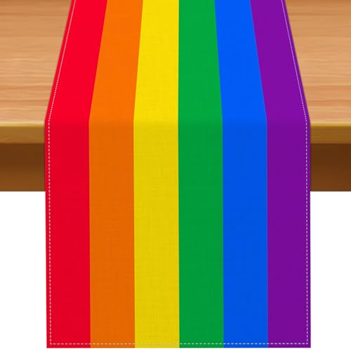 Rainbow Table Runner Pride Day LGBT Gay Pride Lesbian Transgender Bisexual Party...
