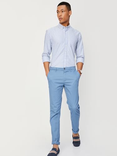 Image of Max Mens Cotton Striped Slim Fit Shirt