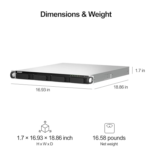 Image of QNAP TS-464U-4G-US 4 Bay High-Speed Rackmount Dual-2.5GbE NAS Intel Celeron N5105 /N5095 CPU, 4GB DDR4 Memory and 2.5GbE (2.5G /1G /100M) Network Connectivity (Diskless)