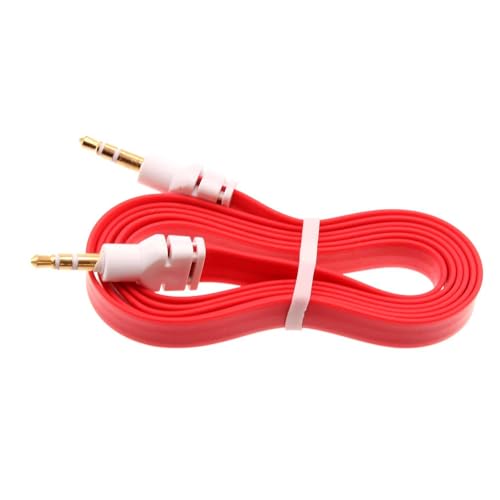 Cable Auxiliar Jack 3.5mm Plano Color Rojo 0.91 m miniatura 1