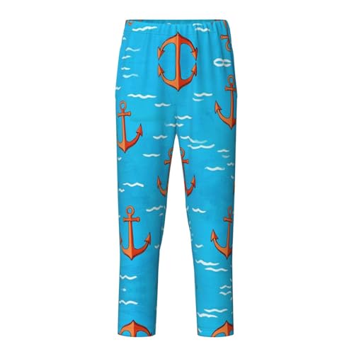 Pajama Pants Pajama Bottoms with Elastic Waistband Sleepwear Lounge PantsOcean Sea Anchor